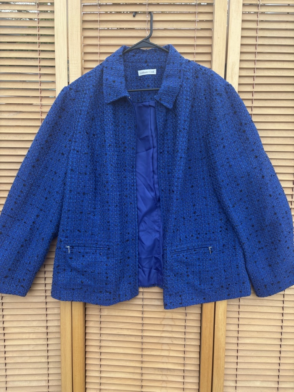 Coldwater Creek Cobalt Blue Tweed Jacket